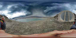 Lago del Moncenisio - Vicino alla griglia di una presa d'acqua - Fotografia a 360 gradi
